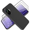Tieeyivv Custodia per Xiaomi POCO F7 / Redmi Turbo 4 Pro Cover, Vetro Temperato Pellicola Protettiva Case Custodia Matte Sottile in TPU Morbido, Cover Protezione Anti-Caduta- Nero