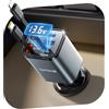 Lamicall 4-IN-1 Caricatore Auto USB C, 69W Carica Rapida, [50% Più Piccolo] [Display di Tensione] 180° Pieghevole Accendisigari Auto 12V/24V con 2 Cavi Retrattili & Porta USB-C/A, per iPhone/Samsung