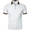 AIOIDI Polo T Shirt Uomo Manica Corta in Cotone Traspirante Colletto a Contrasto Colore Marrone Top Estivi,Rosso,XXL