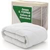 BIANCALUNA | Topper Green Coprimaterasso Matrimoniale e Singolo con Elastico | Imbottito e Trapuntato | Antiacaro | Antibatterico | Anallergico | Made in Italy 120x200 (UN POSTO E MEZZO)