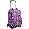 Invicta Trolley Scuola Tech, Rosa, Paisley, 3 in 1, Triplo Uso, Zaino con Carrello Sganciabile e Crossover System, Viaggio, Bambina Ragazza