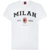 AC Milan T-Shirt College Collection, Uomo, Prodotto Ufficiale, Bianco, S