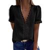 hejiagongsi Camicia Donna Elegante Maglietta Donna Manica Corta Estiva Blusa Donna Elegante Top Donna Elegante T-Shirt Camicia Bianca Donna Nera