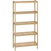 HOMCOM Scaffale portaoggetti, scaffale in bambù a 5 livelli, libreria per soggiorno, camera da letto e studio, 60 x 26 x 130 cm, legno naturale