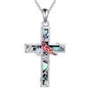 YFN Collana con Croce in Argento Sterling, Ciondolo a Croce Religioso, Gioielleria con Croce Cristiana, Regali per Donne e Uomini, normale, Argento sterling, Non pietra preziosa