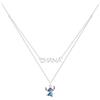 Disney Collana Stitch in Argento 925 e Smalto Colorato, Doppia Catena OHANA, Lunghezza 45 cm, Adatta per Donne e Bambine, Pronta da Regalare, Gioielli Ufficiali