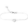 WearTravelers Bracciale con Ciondolo Cuore e disegno Mappamondo in Argento 925 - Prodotto Made in Italy - Idea Regalo per Donna Viaggiatrice - Modello Firenze (Argento)