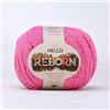 Hello Yarn Reborn - Gomitolo di cotone riciclato, colore rosa, 200 g, per uncinetto e lavoro a maglia