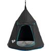 TP Toys Tenda UFO Black Edition - capanna sospesa Altalena per Bambini, Metallo e Nylon, Finestra di osservazione, per 2 Bambini - da 3 Anni - per Uso Esterno