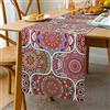 Hanrunsi Runner Tavola Vintage Runner Mandala Lino Runner Tavolo Moderno Boemia Mandala Cerchio Floral Motivi Runner Decorativo per Sala da Pranzo Tavolo Bohémien Tovaglia 33 x 183 cm Runner per Il Tavola