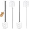 Top-Spring Scopino per WC, 4 scovolini con manico in acciaio inox, in piedi in acciaio inox, per bagno, WC, ergonomici, eleganti, durevoli