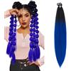 S-noilite Extension per capelli con coda di cavallo S-noilite Ombre con elastico per capelli da donna, finto parrucchino per feste quotidiane, treccia fai da te, 66 cm, 2 pezzi Ponytail,Nero-blu