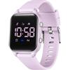 Timever orologio digitale bambina bambini con contapassi,sveglia,cronometro,luce,data-orologio per ragazzi e ragazze senza app e telefono con cinturino in silicone