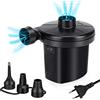 COEKI Pompa Elettrica, 2 in 1 Gonfiatore Elettrico Portatile Pompa Elettrico con 3 Ugelli, Pompa ad Aria Elettrica per Materassi da Campeggio, Piscina Gonfiabile, Divano Gonfiabile,AC110V-240V