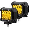 WinPower Faro da Lavoro LED Barra 12W Faretti Fendinebbia Fuoristrada Faretti Profondità Luci Giallo Impermeabile LED per Trattore Auto Camion Barca Furgoneetc., 2 pezzi