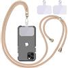 Linkbro Collana per cellulare universale, cordino per cellulare, telefono universale intorno al collo con pad per cellulare, regolabile e rimovibile. (1 oro)
