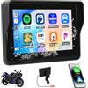 CAMECHO GPS Carplay Motorbike Navi Display per Moto, Senza fili CarPlay e Android per Carplay Moto, Portatile da 5 Pollici Impermeabile Touchscreen con Doppio Bluetooth EQ per Moto