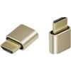 ADWITS 2-Pack 4K 2K 1080P 30Hz a 60Hz Supporto Emulatore display HDMI DDC EDID Adattatore per monitor Ghost senza testa Plug Dummy, Nuova versione 4096x2160 a 60Hz - colore oro