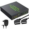 LiNKFOR Convertitore Scart a HDMI 720p/1080p con 1.5m Cavo SCART+HDMI a Hdmi Adattatore 480i (NTSC)/576i (PAL) a Segnale 720p/1080p per HDTV STB PS3 Sky Blu-ray DVD