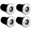 AntDau71® - 4 Pezzi Faretto a led segnapasso calpestabile da esterno viali sentieri giardino pavimento IP65 da incasso a terra luce calda 3000k - 220V (1 watt (6,5 x 7,5 cm))