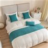 QRGMKL Super Morbido Velluto Letto Runner Shell Modello Sciarpa copriletto copriletto Tinta Unita Semplice Camera da Letto Camera da Letto Decorazione-Sky Blue||2 Pillowcases(45X45cm)