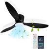 Fiqops Ventilatore da soffitto con illuminazione 132 cm, lampada da soffitto con ventilatore telecomando e app, 6 velocità, dimmerabile, timer, funzione inversa per camera da letto, soggiorno, nero