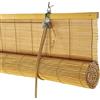 STORESDECO Tende a Rullo in Bambù da esterno e interni Tenda di Bamboo Naturale Tapparella di Bambù Avvolgibile per Porte e Finestre Cortina Romane di ventilazione Protezione solare STORESDECO Naturale 120x250cm