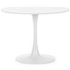 Yellowshop - Tavolo Rotondo Tulipano Bloom Ø120, Ø100 cm, Moderno in MDF Base Centrale in Metallo, Design Minimal per Pranzo, Bar o Bistrot, Bianco, Nero o Rovere (Bianco Ø 100)