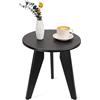 WDSHIYI Tavolino nero, tavolino rotondo per soggiorno, camera da letto, piccolo spazio, comodini in legno, facile da montare, 40 x 40 x 43 cm (lunghezza x larghezza x altezza)