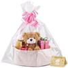 Boensi Cestino Regalo Vuoto 30 x 20 x 12cm - Cestino Intrecciato con Sacchetto Regalo e Nastro Cestino per Ospiti Vuoto per Pasqua,Baby Shower,Compleanno,Matrimonio,Ringraziamento e Natale (Bianco)