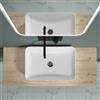 doporro Mensola Sospesa per Lavabo da Appoggio 50x120 cm in Legno Rovere Chiaro, Consolle da Parete per Bagno con Staffe, Mobile da Bagno Design Industriale Platte04