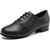 SWDZM Scarpe da Ballo Latino Americano Uomo per Salsa Tango Jazz Performance Partito Scarpe Tacco Basso,704,Nero,39 EU