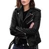 NaLatia Giacca Moto con Cintura in Ecopelle Taglie Forti Donna