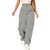 Generico Pantaloni Cargo Donna Estivi Vita Alta Traspiranti Pantalone Larghi Leggeri Sportivi Pantaloni con Muti-Tasche Streetwear con Tasche Laterali Pantalone Comodi Y2k Trekking Jogging Pants