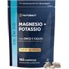 Horbäach Magnesio e Potassio + Zinco e Calcio | 180 Compresse Vegane per Oltre 6 Mesi | Magnesio Complex con Ferro, Vitamina B12 e Vitamina B6 | Magnesium Potassium Supplement | Horbaach