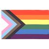 AZ FLAG Bandiera Arcobaleno progresso 90x60 cm Poliestere 100D 2 Occhielli | Uso interno ed esterno bandiera decorativa gay doppie cuciture e bordi rinforzati con occhielli metallici
