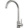 TEKA Rubinetto cucina monocomando beccuccio alto girevole a 360°, aeratore Eco anticalcareo limitatore di portata 5 l/min, acciaio inox AISI 304, Easy Fix, modello UNI 9310