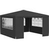 vidaXL Gazebo Professionale con Pareti 4x4 m Antracite 90 g/m²
