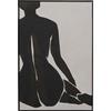 Kare WTD - Stampa su tela di design, motivo: Nude Lady, colore nero/bianco, con cornice, dettagli dipinti, astratto, moderna, soggiorno, camera da letto, corridoio, 113 x 73 cm (L/B)