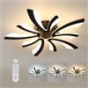 Comely Plafoniera LED da soffitto moderna 48W, 5400LM. Design elegante a forma di V in acrilico e ferro, ideale per soggiorno, camera da letto, Luce dimmerabile 3000K-6500K, nero,70cm