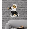 GILDE Oggetto da parete skateboard astronauta in resina effetto metallico, nero/bianco, 45 x 39 x 14 cm
