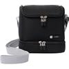TOTTO - Borsa termica per alimenti 6 l, modello Batara, 20,5 x 22 x 14 cm, borsa per alimenti da lavoro, tasca ausiliaria, maniglia per mano, tracolla regolabile, facile da pulire, colore nero