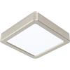 Eglo LED Lampada da soffitto Fueva 5, L x P 16 cm, lampada a plafone singola in acciaio con diffusore in plastica, lampada da soffitto in nichel opaco, bianco, lampada LED da soffitto luce neutra
