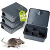 DETRAPS Scatola Esca Ratto e Mouse con Chiave - Set di 4 Stazioni di Esca Sicure - Trappola per Esca Professionale per Roditori - Scatola per Esca resistente per Interni ed Esterni