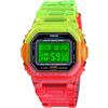 TONSHEN Orologi da Polso da Femmina Fashion Colorato Impermeabile LED Elettronico Allarme Cronometro Data Doppio Tempo Outdoor Sportivo Digitale Plastica Orologio (Verde)