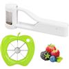 Hoxfly Taglia Frutta, 2 Pezzi Strumento per Tagliare Uva, Affettatrice Piccola Acciaio Inox per Ciliegia, Facile da Pulire, Affetta Uva Gadget da Cucina per Insalate di Verdure (Verde, Bianco)