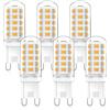 SGEPLED Lampadina LED G9 4 W equivalente 33 W 40 W lampadine alogene, 425 lm, bianco caldo 2700 K, senza sfarfallio, AC220-240 V, non dimmerabile, base in ceramica, confezione da 6 (G9-32-2700K-6-BU)
