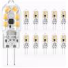 SGEPLED Lampadina LED G4, 2 W, luce bianca calda, 3000 K, 185 lm, ricambio per lampadine alogene G4, 10 W, 20 W, 12 V AC/DC, angolo di diffusione di 360°, senza sfarfallio, G4, non dimmerabile,