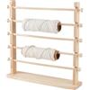 BENECREAT Supporto Porta Nastro A 5 livello, Porta Rocchetto di Nastro In Legno, Organizzatore di Nastri per Lavori di Cucito, Corona, Filo, Nastro, 42.5x10x40.8cm