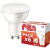 PILA Pack da 6 lampadine LED GU10 ad alto flusso, 7W (= 80W), luce bianca calda (2700K), 720 lumen, angolo di illuminazione di 120º, non dimmerabile, CRI80, durata 15.000 ore